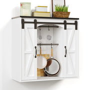 Armadio pensile con 2 ante scorrevoli e ripiani regolabili; per cucina; in MDF; 80 x 31 x 76 cm; bianco