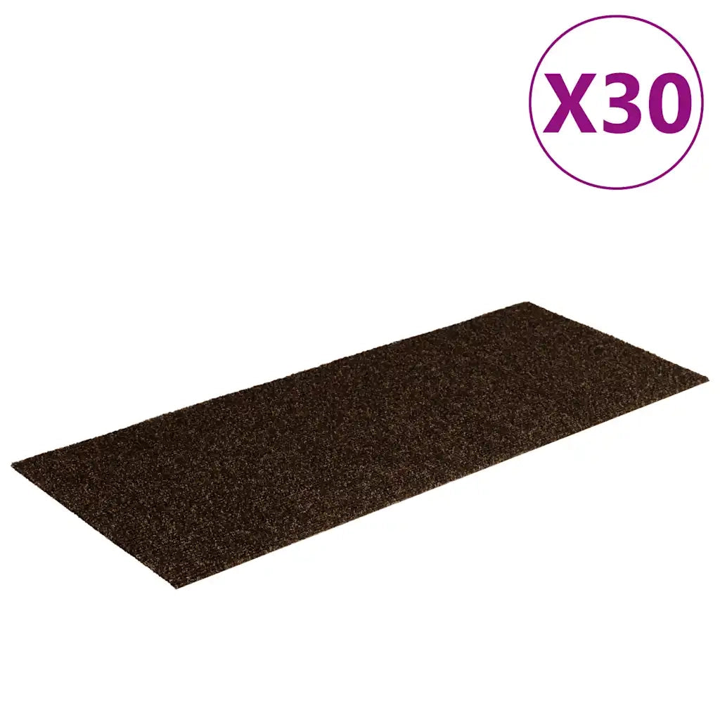 vidaXL Tappetini per scale autoadesivi 30 pz 60x25 cm marrone rettangolari