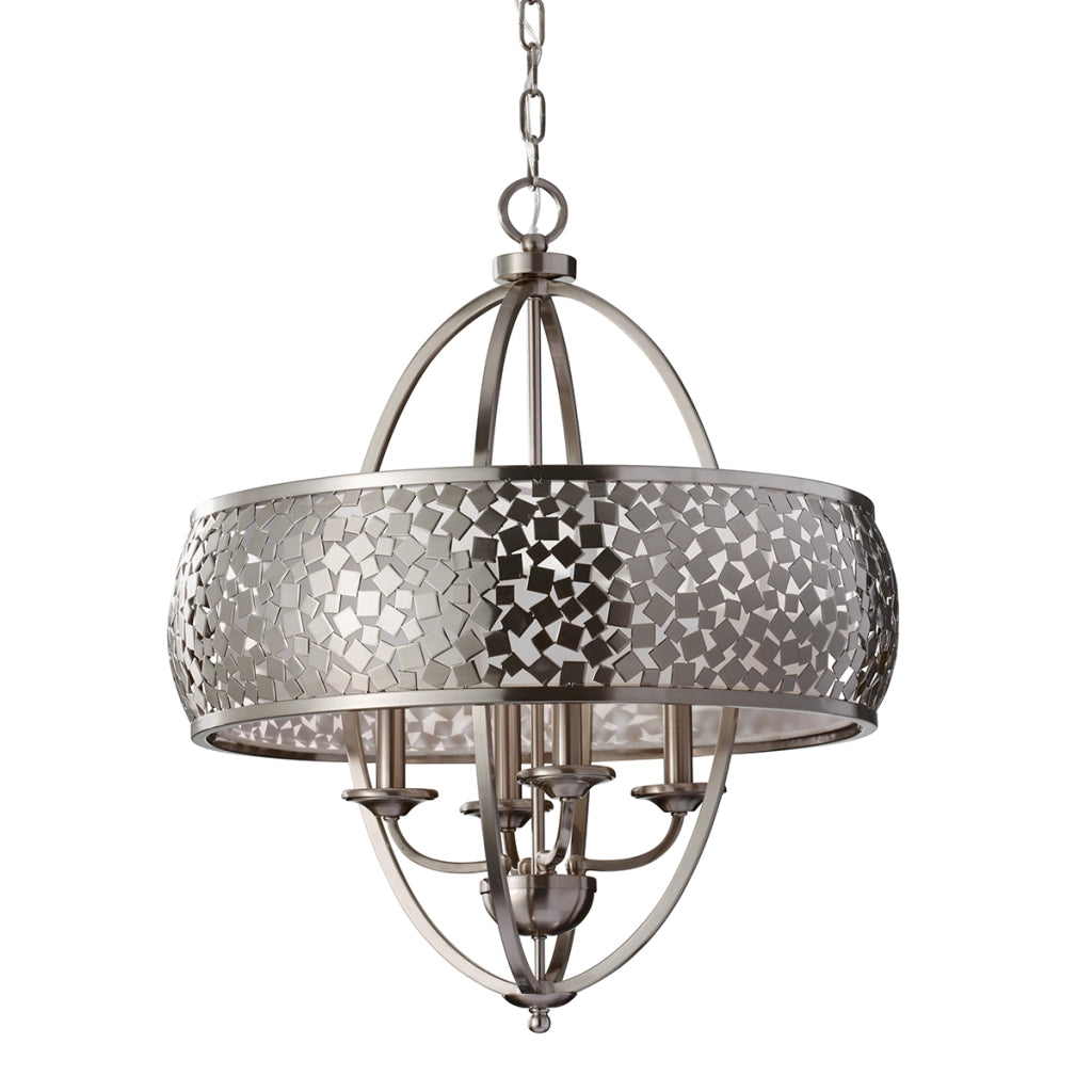 Lampadario Zara Feiss acciaio spazzolato 4xE14 Ø61cm