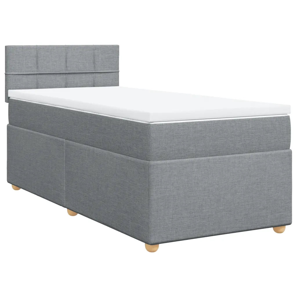 Giroletto a Molle con Materasso Grigio Chiaro 90x190 cm Tessuto 3286535