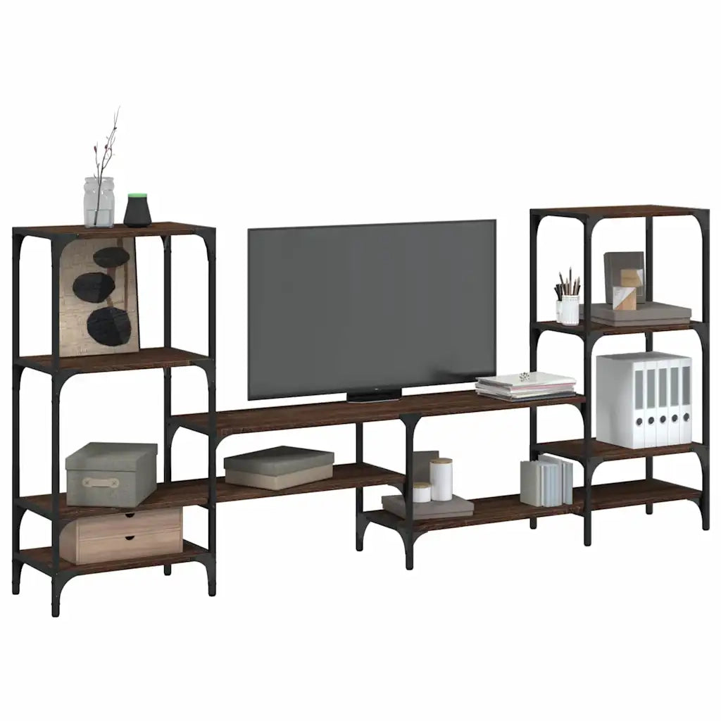 Mobile TV-Credenza per TV-Console TV Rovere Marrone 206,5x28,5x95 cm in Legno Multistrato