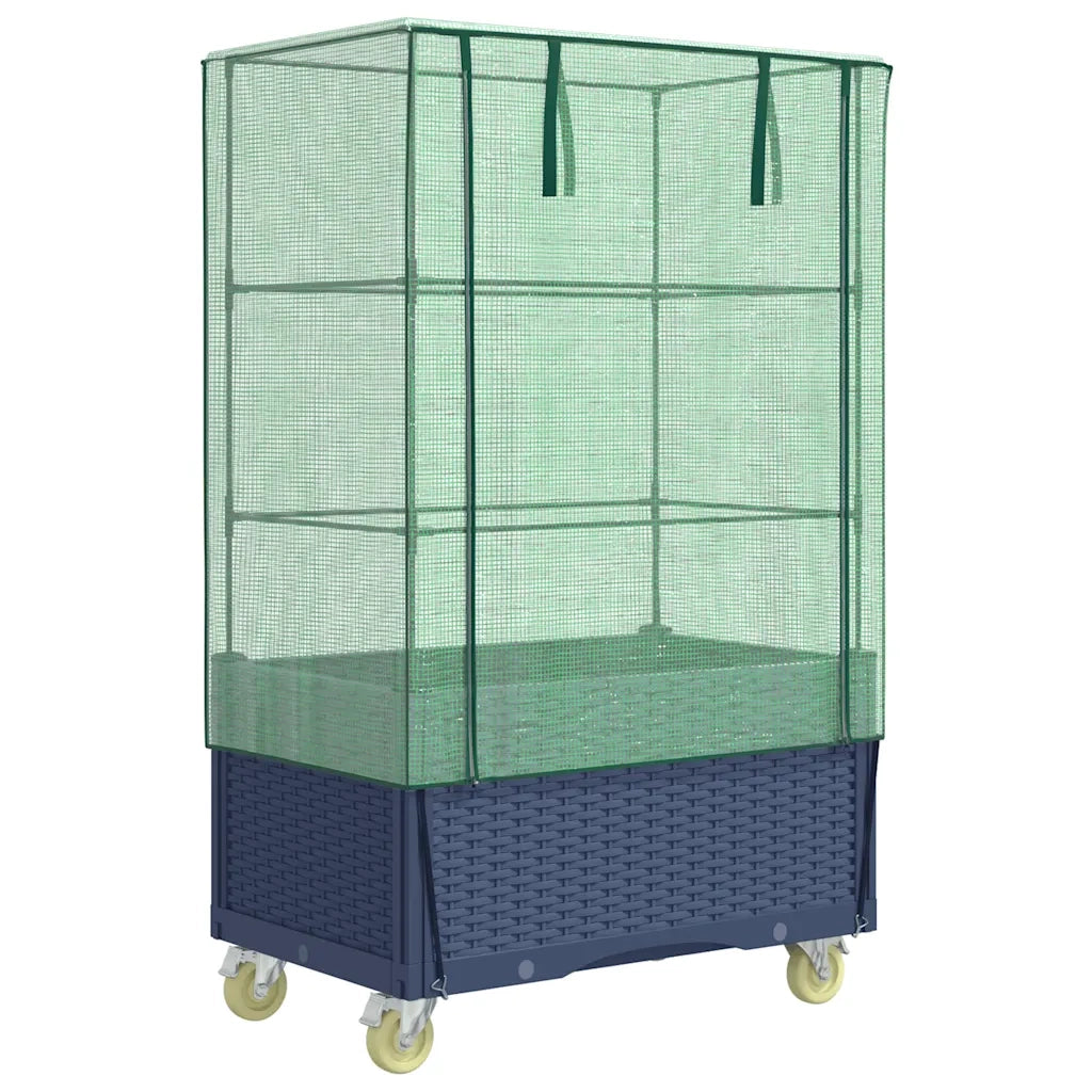 Letto Rialzato con Copertura e Ruote Effetto Rattan 80x50x182cm 4015836