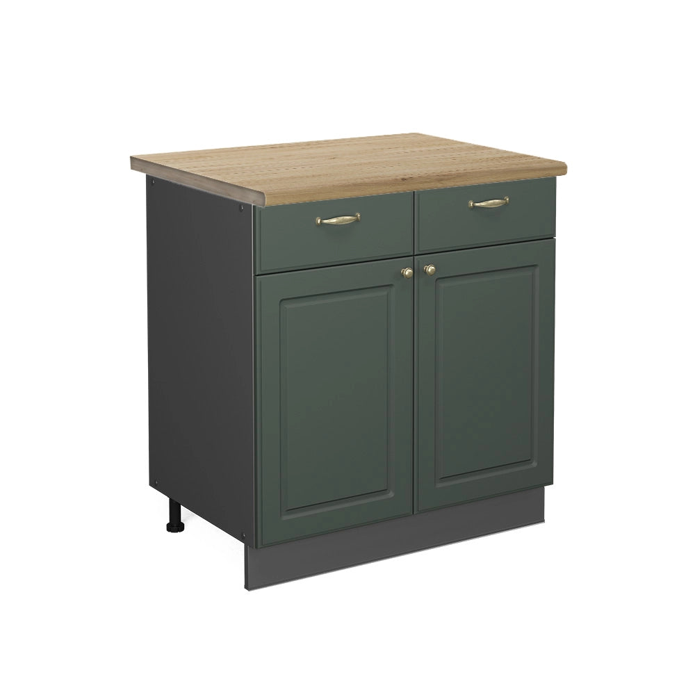 Mobiletto base per cucina Fame-Line Verde-oro rustico/Antracite 80 cm, PL Rovere Vicco
