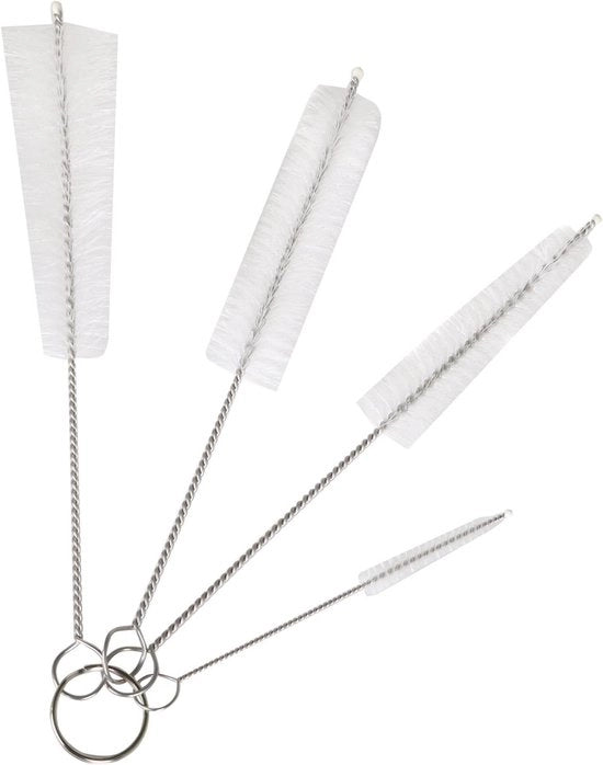 Set di pulizia di 4 spazzole con setole di dimensioni diverse, spazzole per pulizia di tubi e spazzole per pulizia di bocchette