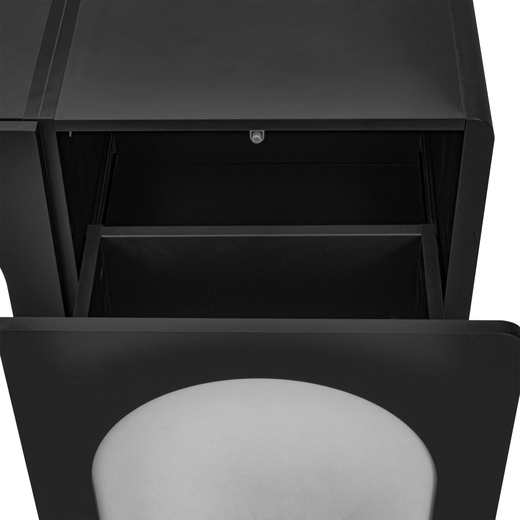 Mobile porta TV con due cassetti e ante centrali in MDF e pannello truciolare nero e bianco 180 × 38 × 45 cm