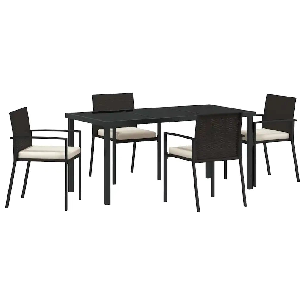 Set da Pranzo per Giardino 5 pcs Nero 3379236