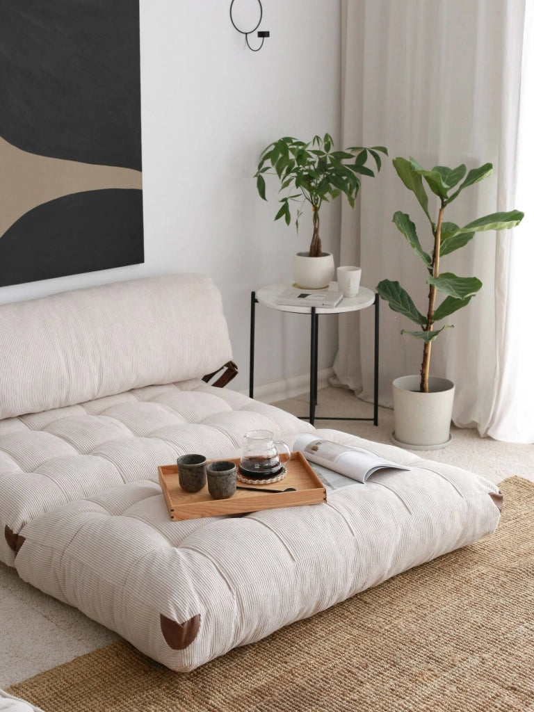 Surigae, Divano Letto 2 Posti Contenitore, 120x75 cm Bianco