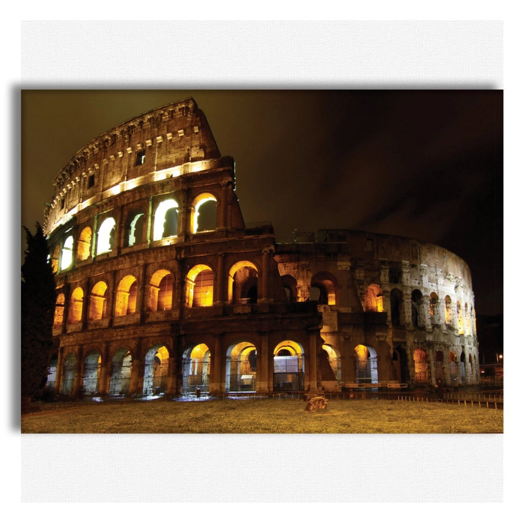 Colosseo Roma night - Quadro Canvas su telaio in legno Misura: 70X50 cm