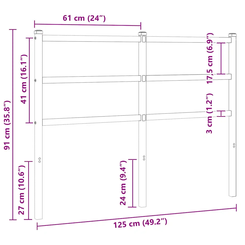 Testiera di Ricambio in Metallo Bianco 120 cm 355445