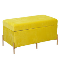 Panca Contenitore 78x40xh45 cm in Tessuto Velluto Giallo