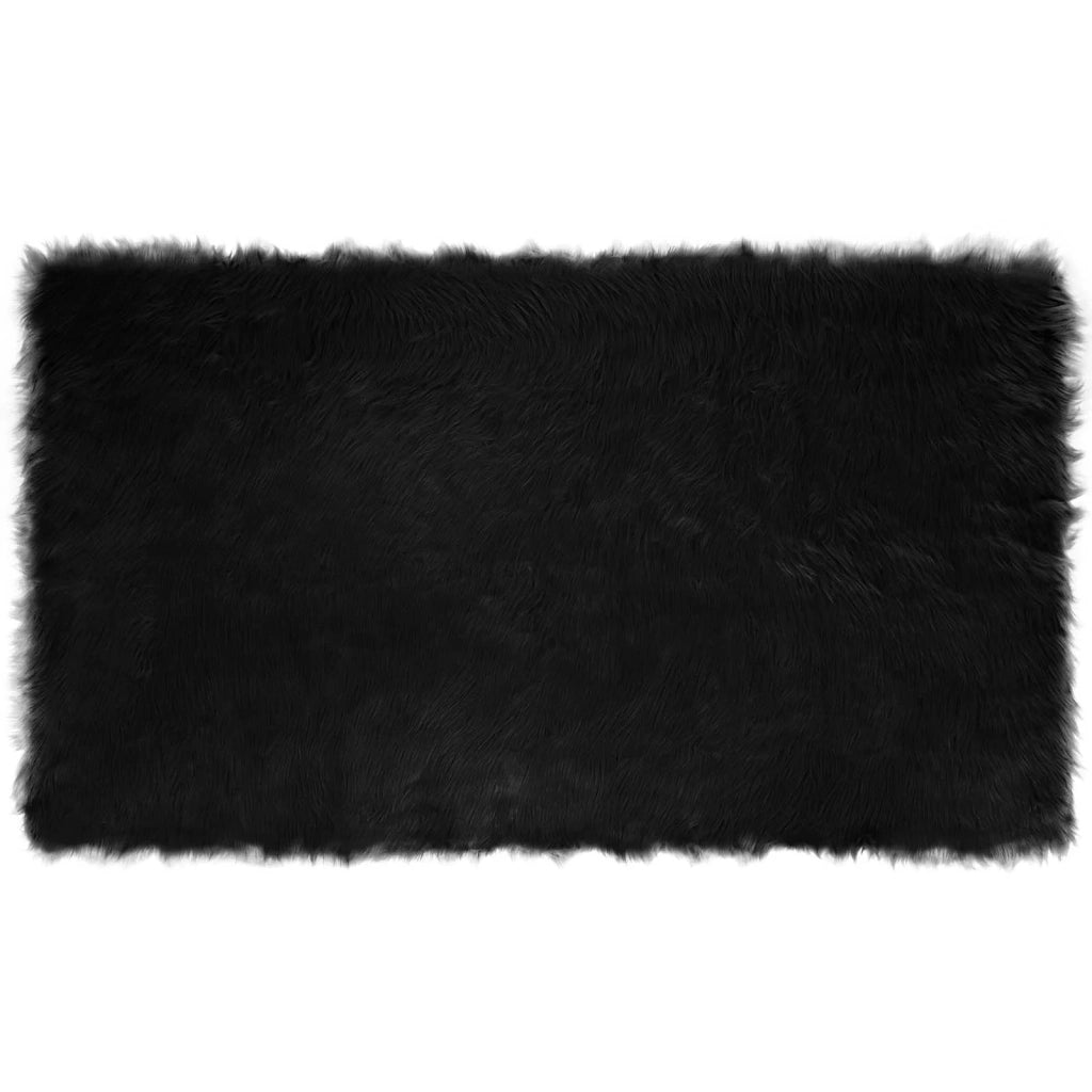 Tappeto in finta TAFALLA Nero 100 x 200 cm Poliestere 42021569
