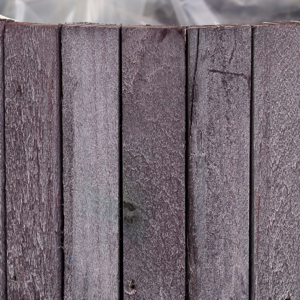 Set di 2 cestini rotondi in legno grigio