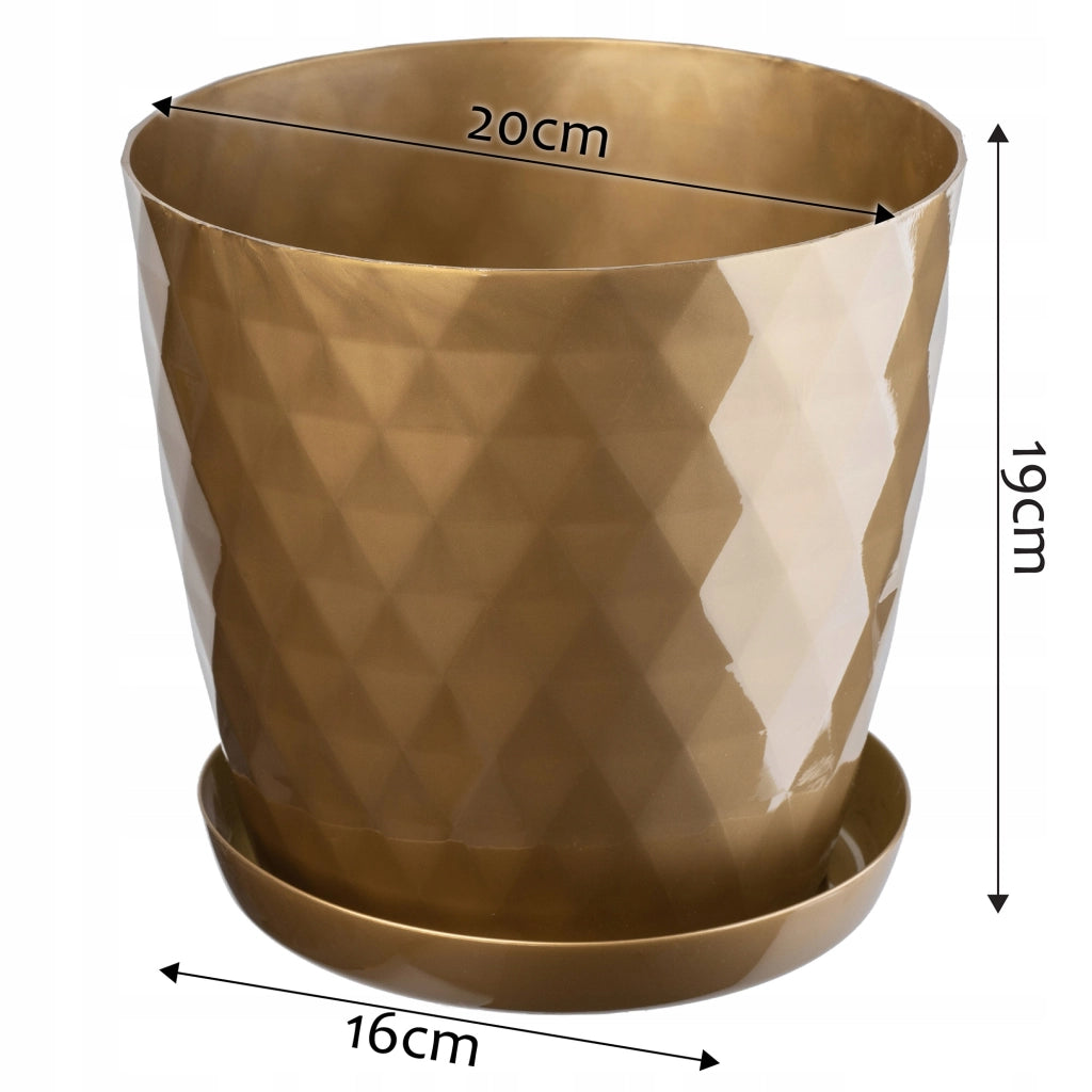 Vaso da fiori in plastica KADAX con supporto, coprivaso, 20 cm, oro, Kadax
