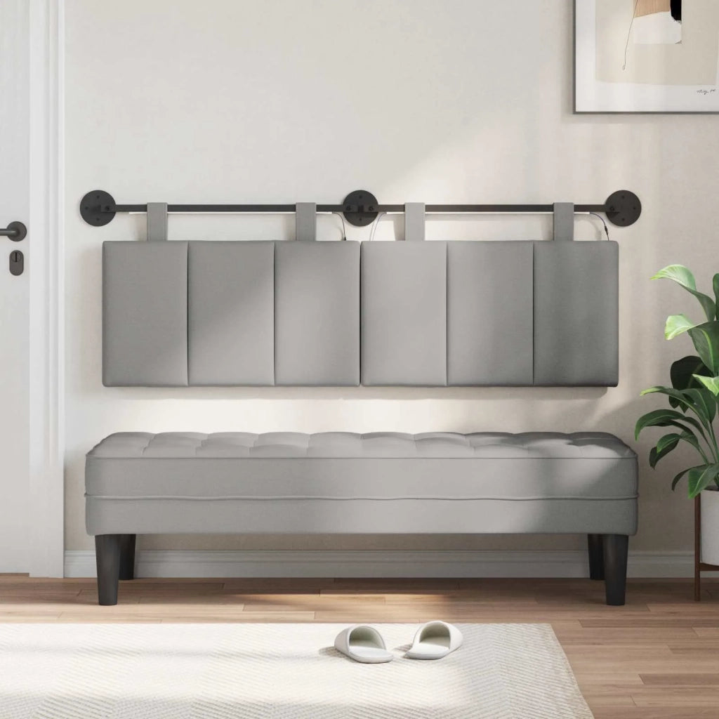Testiera sospesa Con luce LED Grigio Nuvola Tessuto