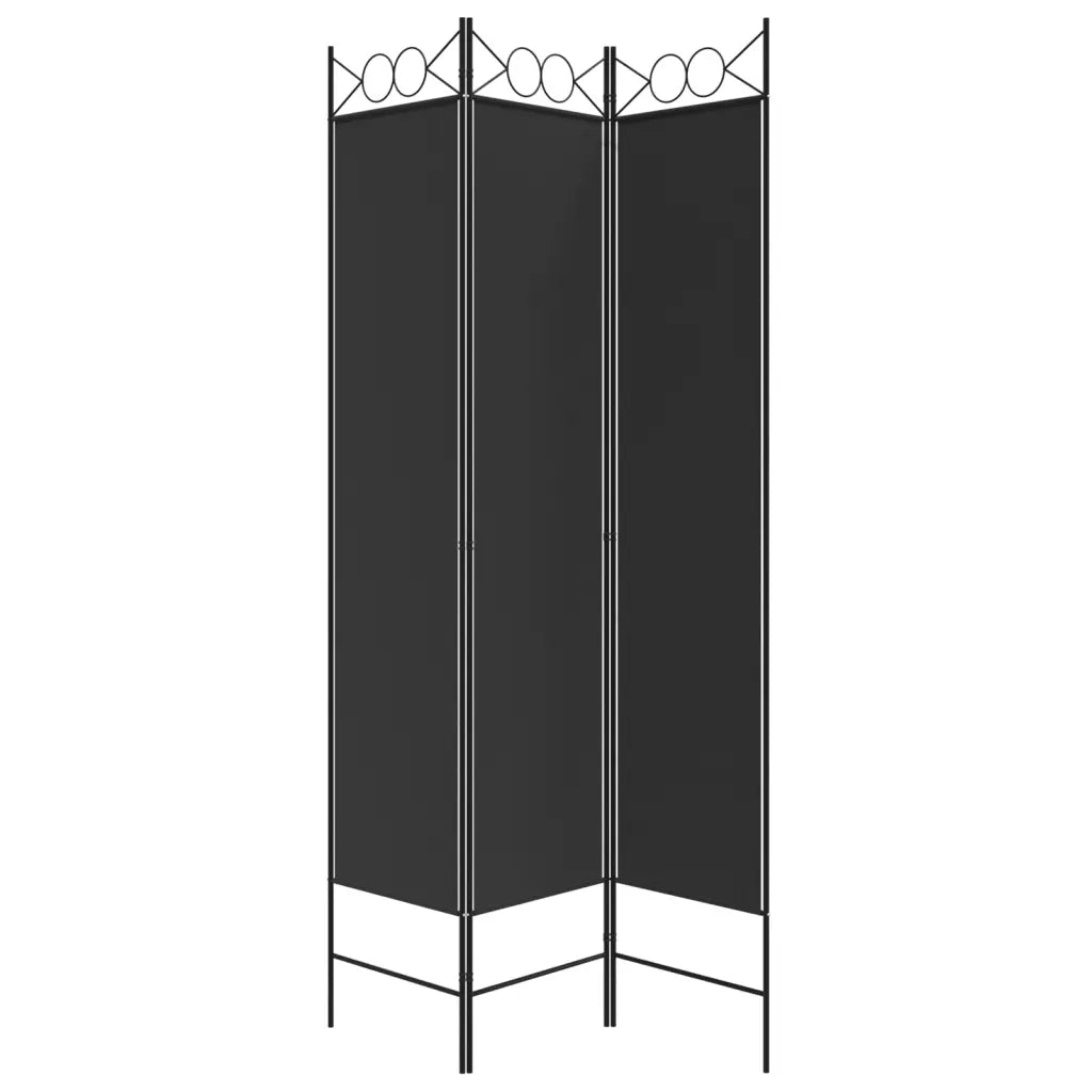 Divisorio a 3 Pannelli Nero 120x200 cm in Tessuto cod mxl 73713