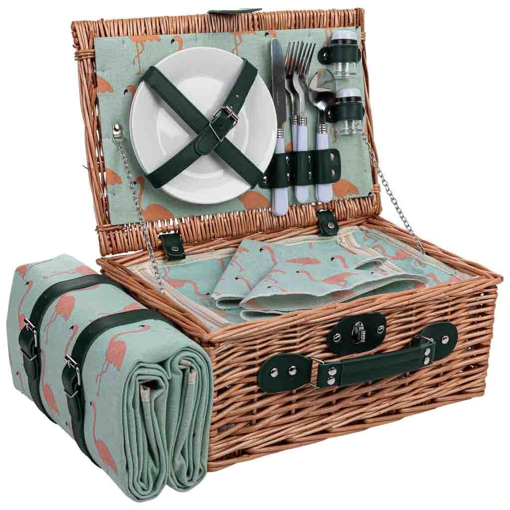 Cestino da picnic per 4 persone, marrone, 38x26x18cm