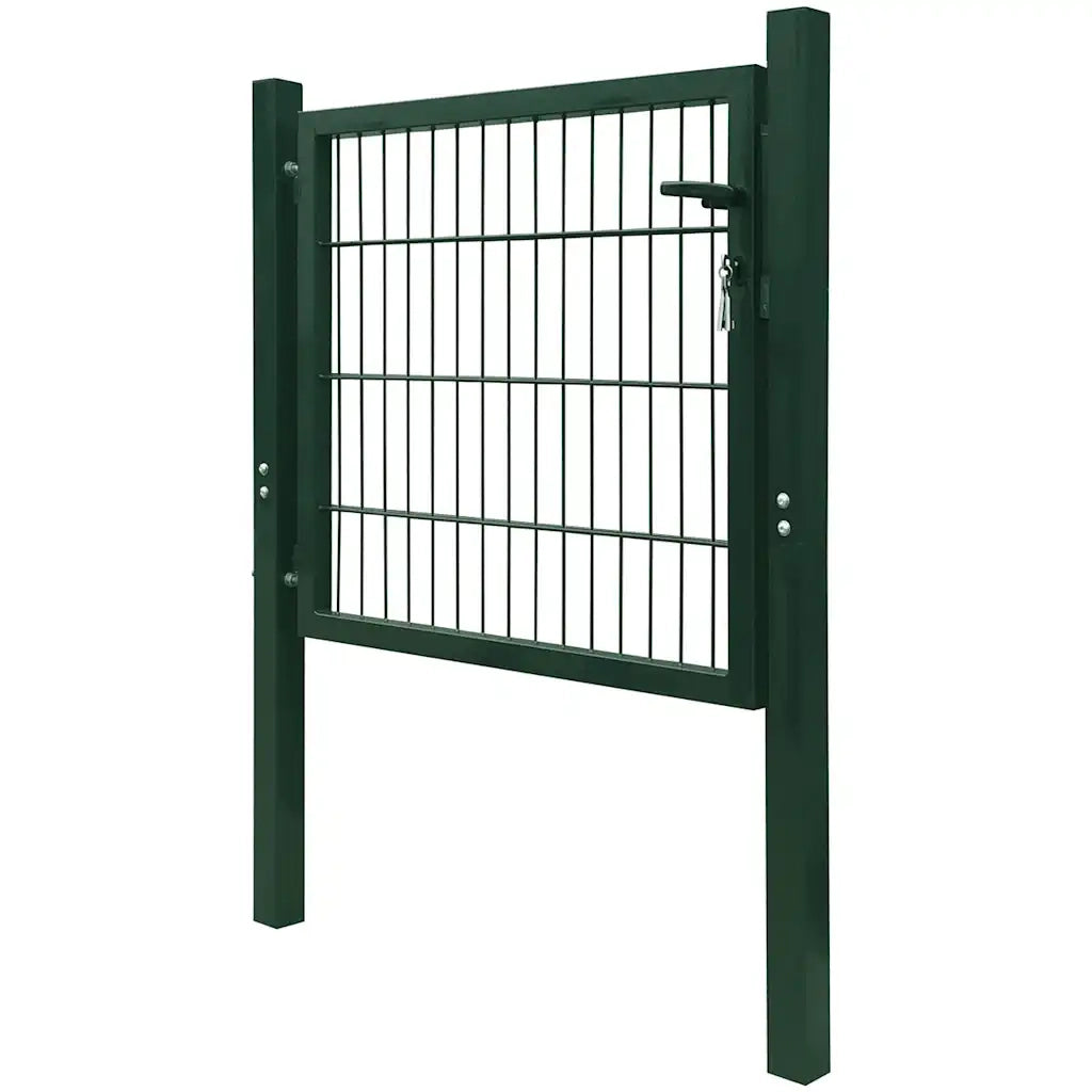 Cancello per Recinzione in Acciaio Verde 100x100 cm 142028
