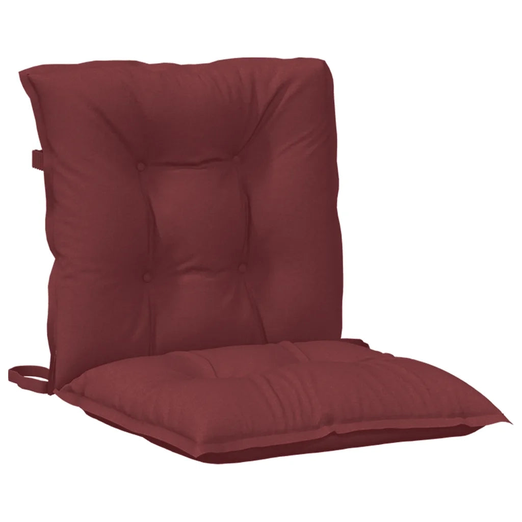 Cuscini Sedia Schiena Bassa 4 pz Rosso Vino Mélange Tessuto 4002407