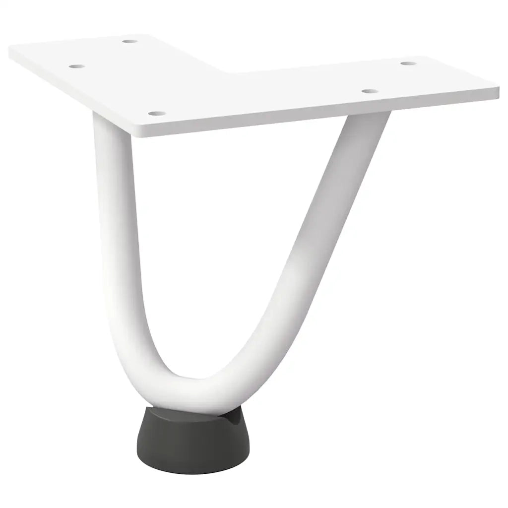 Gambe a forcina per tavolino 4 pz bianche 10 cm in acciaio massiccio 4012409