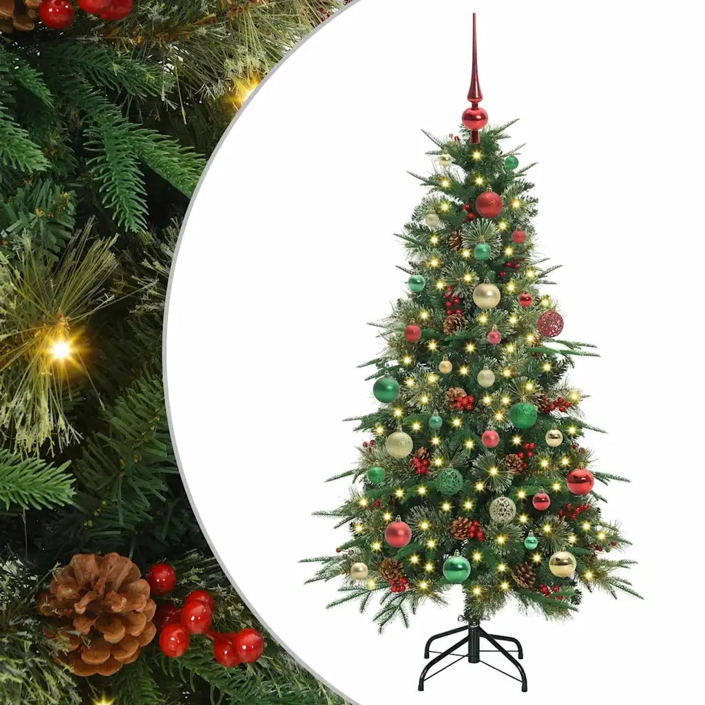 Albero di Natale Artificiale con Rami Pieghevoli Verde 150 cm