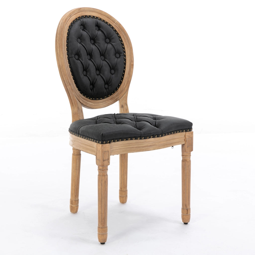 SEDIA Da pranzo Set da 2 pezzi Schienale ovale in PU Nero