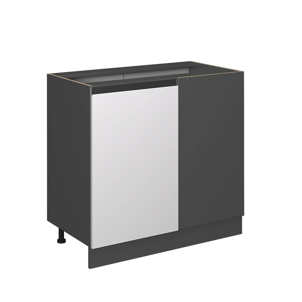 Mobile ad angolo cucina R-Line Bianco/Antracite 86 cm Forma a J, senza piano di lavoro Vicco
