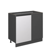 Mobile ad angolo cucina R-Line Bianco/Antracite 86 cm Forma a J, senza piano di lavoro Vicco