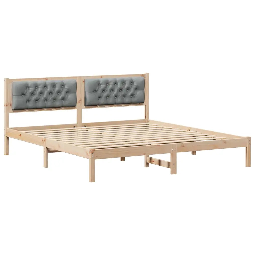 Struttura del letto Grigio chiaro 160 x 200 cm Pino massello 878174