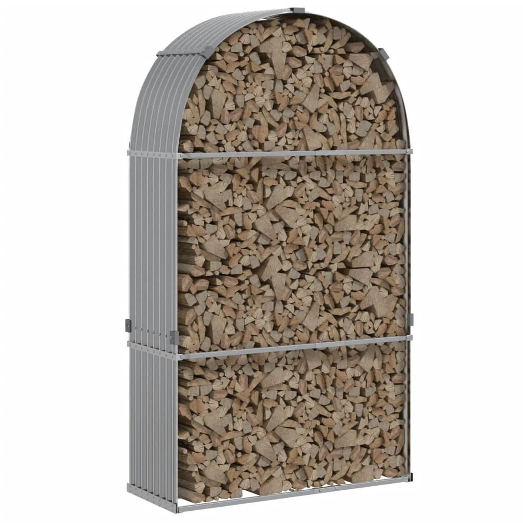 Portalegna chiaro 120 x 45 x 210 cm acciaio zincato grigio 02_0043809