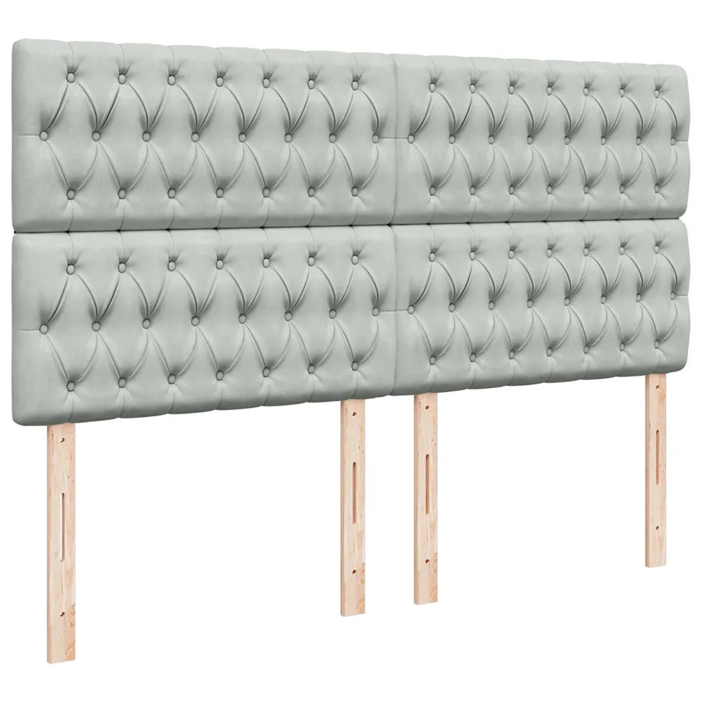Giroletto a Molle con Materasso Grigio Chiaro 180x200cm Velluto 3294712