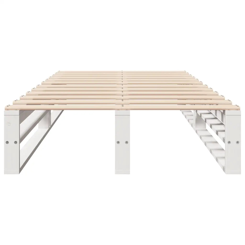 Letto senza Materasso Bianco 90x200 cm Legno Massello di Pino 850834