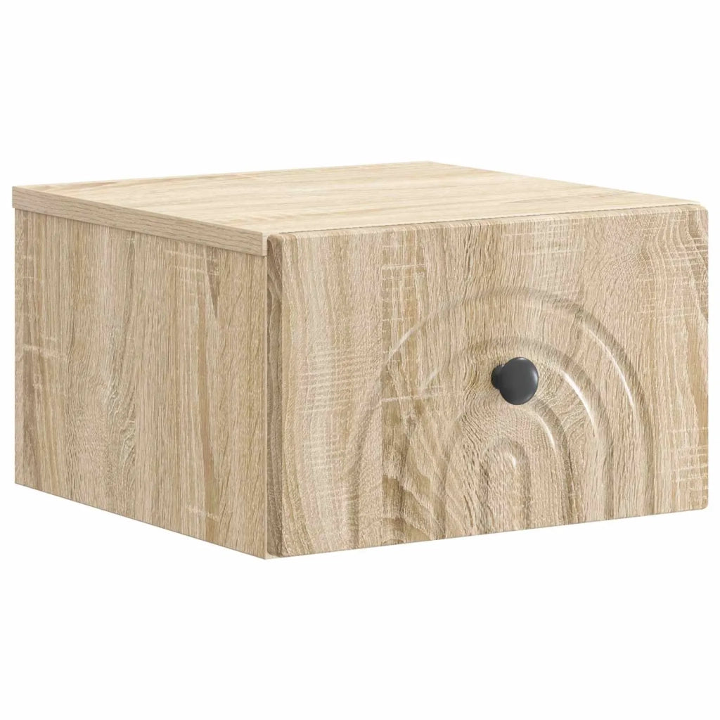Mobiletto da notte a muro 2 pcs Rovere Sonoma 33 x 34,5 x 20 cm