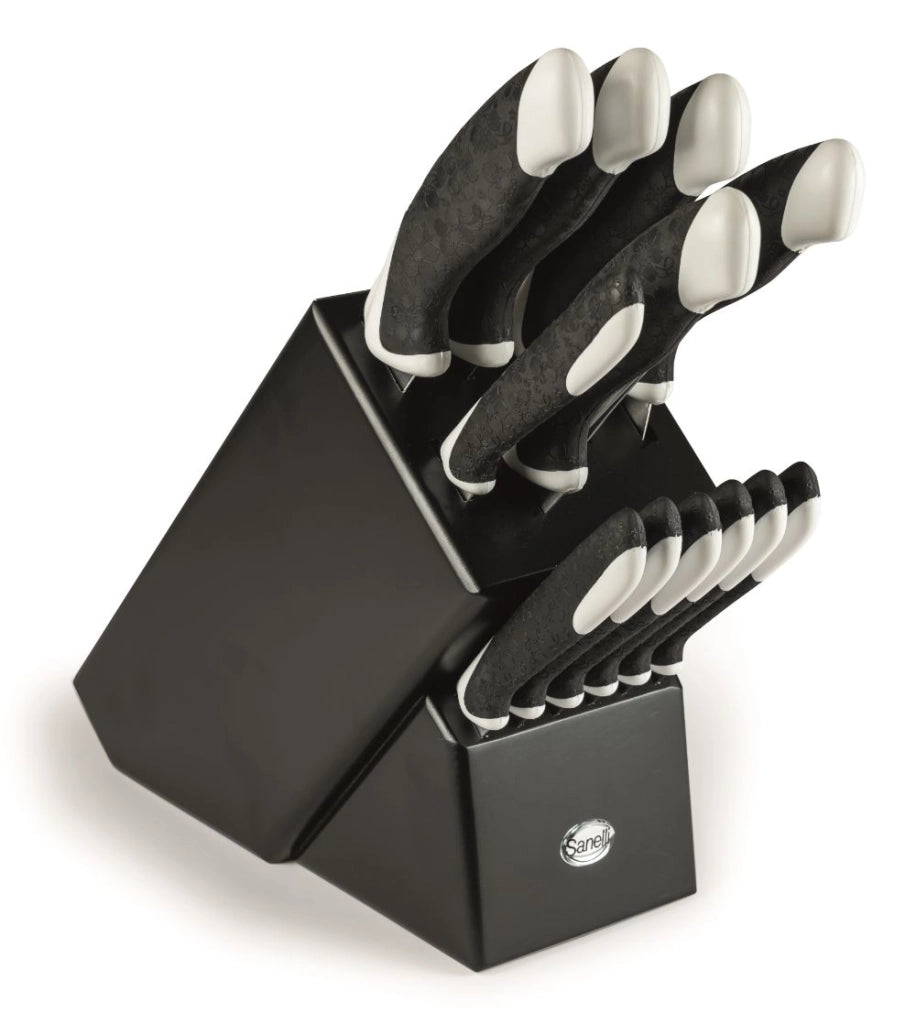 Ceppo Master Black 12 Coltelli con Pinza Sanelli Sakura Nero