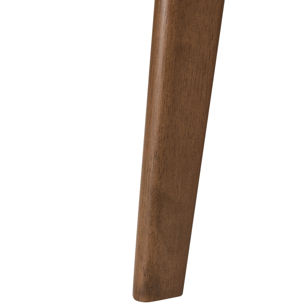 Set di 2 sedie da pranzo Struttura in legno di caucciù marrone scuro Seduta in tessuto bianco sporco senza braccioli Design retrò