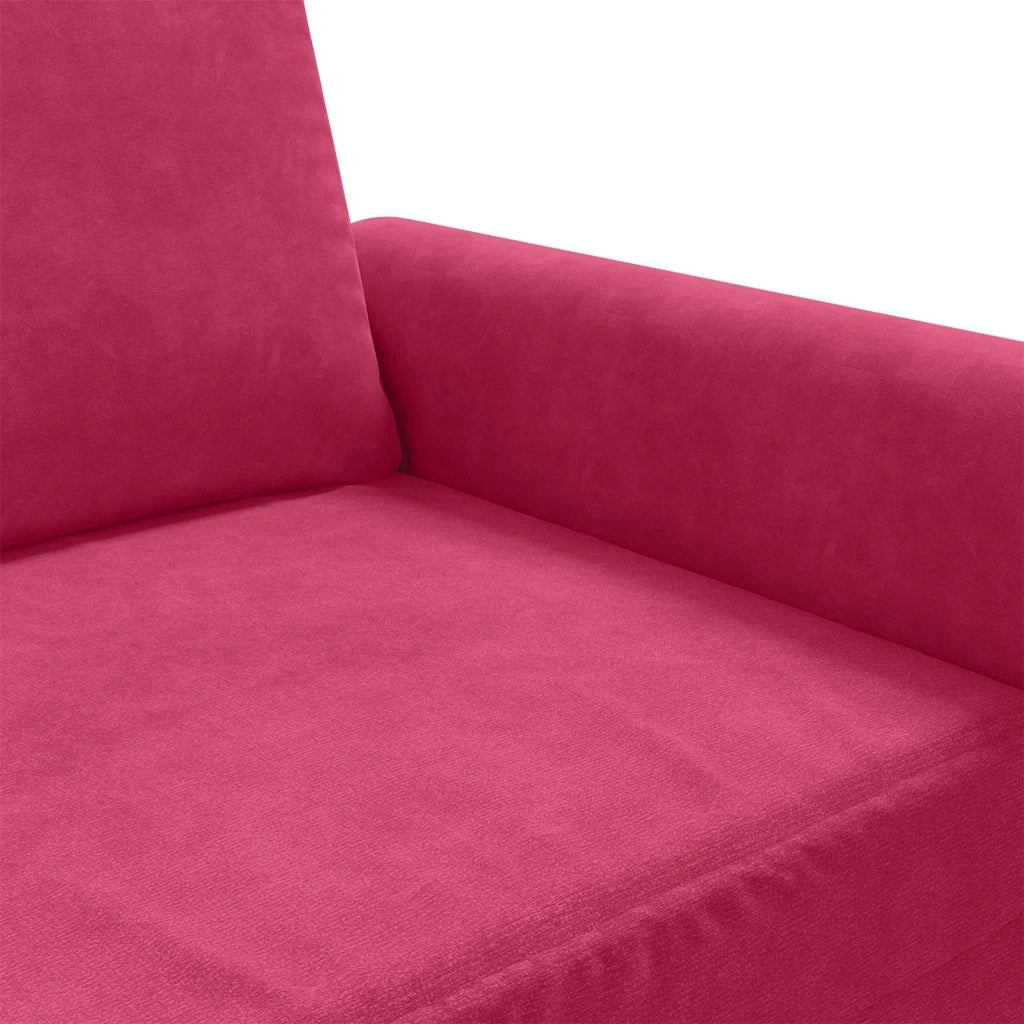 Divano a 3 Posti Rosso Vino 180 cm in Velluto 359543