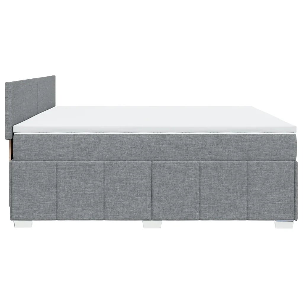 Giroletto a Molle con Materasso Grigio Chiaro 200x200cm Tessuto