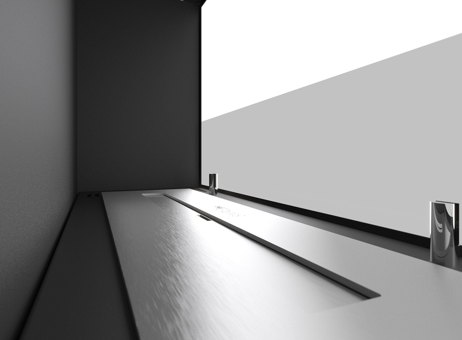 Camino a Bioetanolo da Incasso 60x45 cm Corner 600 Right Destro Nero