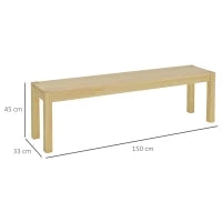 Panca da cucina in legno di pino per 3 Persone, 150Lx33x45cm, color legno