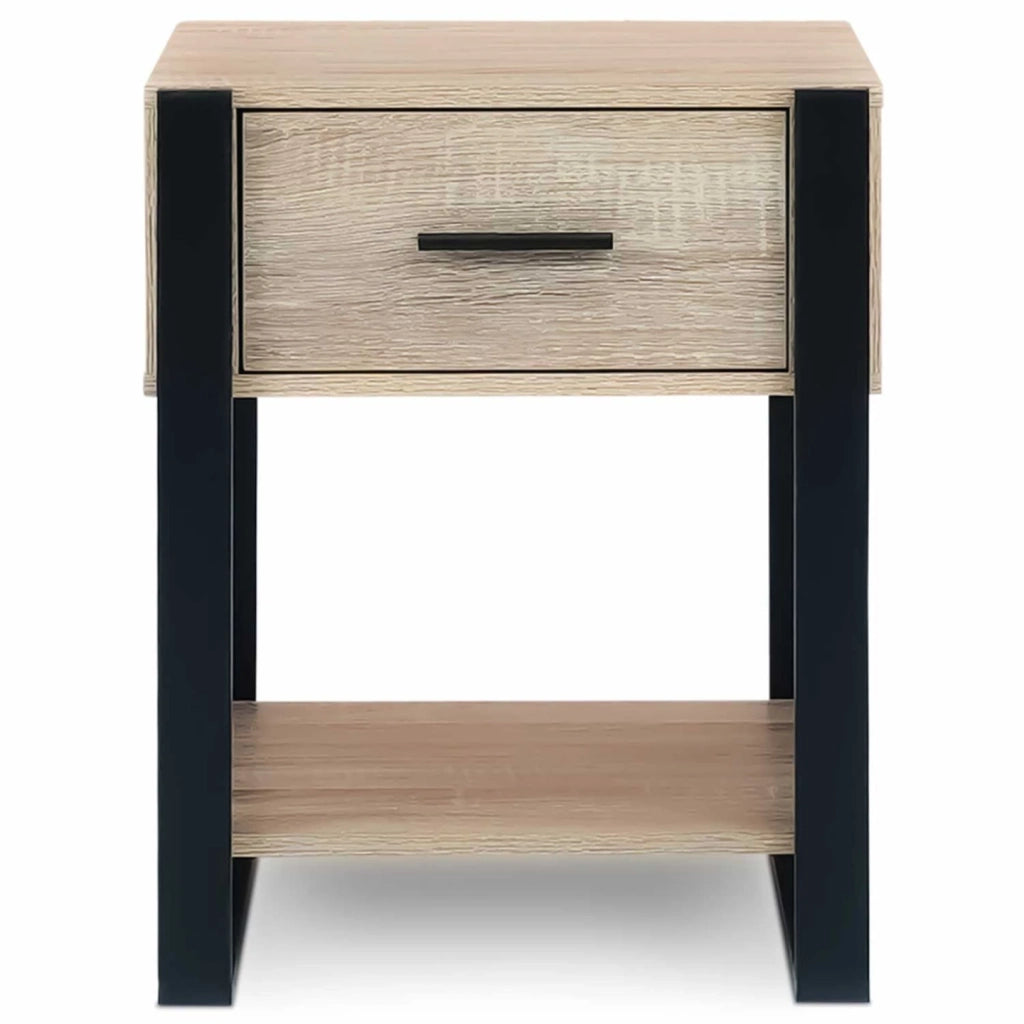 IDMarket - Set di 2 comodini ONYX a 1 cassetto in legno e nero