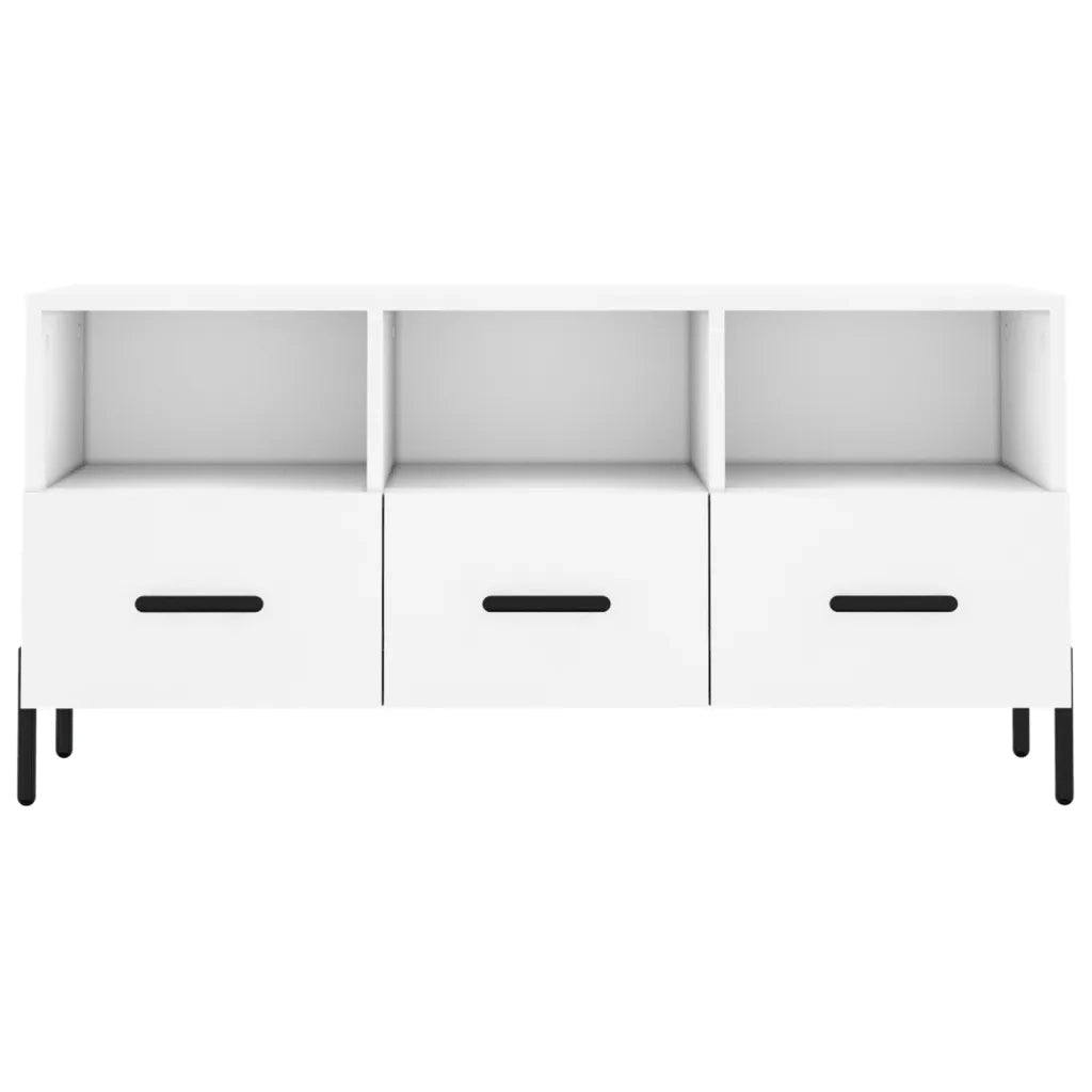 Mobile Porta TV Bianco 102x36x50 cm in Legno Multistrato 829044