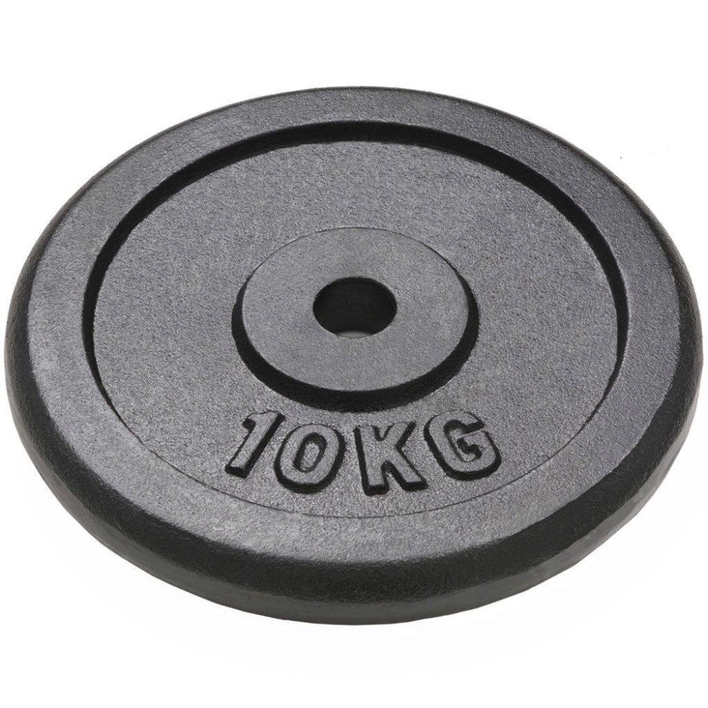 Trade Shop - Disco In Ghisa Per Bilanciere Manubri Peso Da 10kg Foro 25 Mm Gdc Allenamento -
