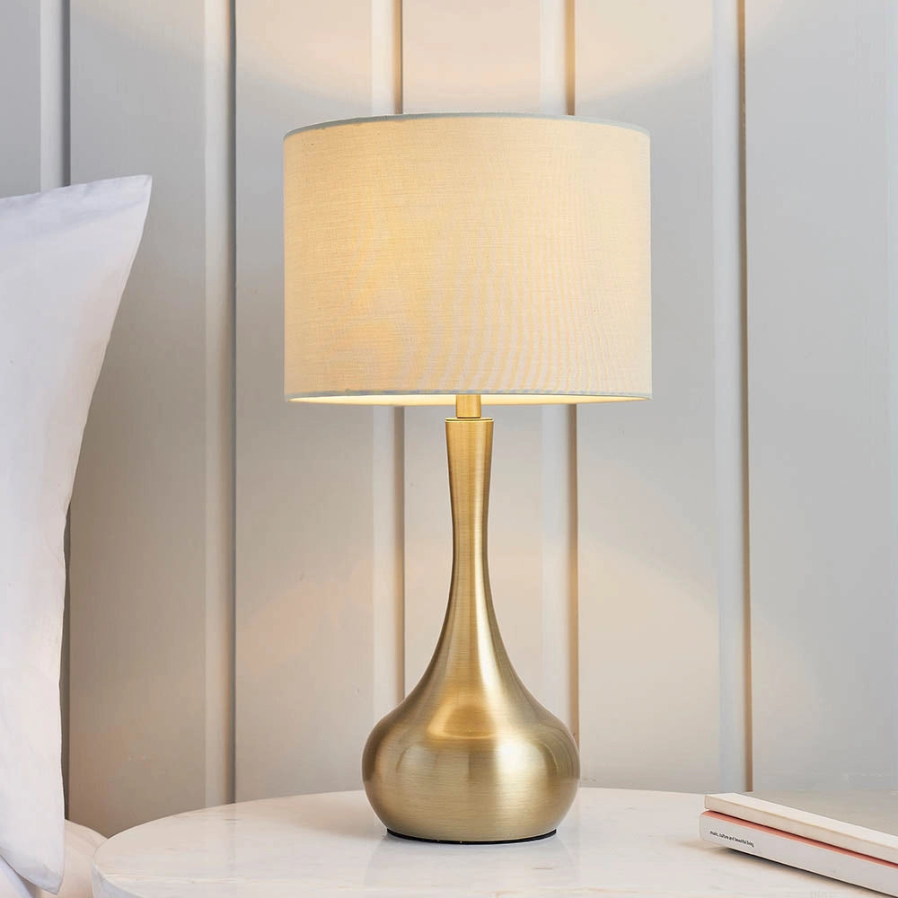 Lampada da tavolo touch dimmer ottone E14 Endon Piccadilly