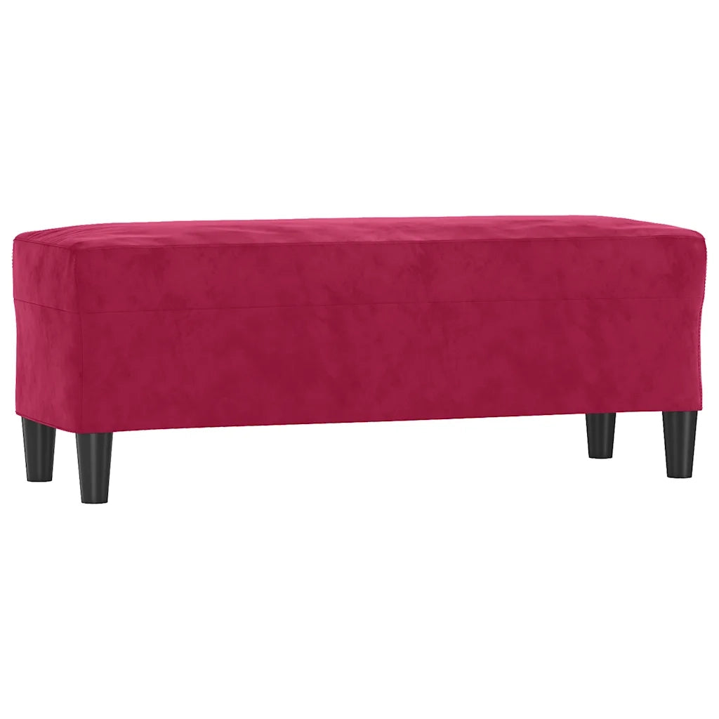 Panca Rosso Vino 100x35x41 cm in Velluto