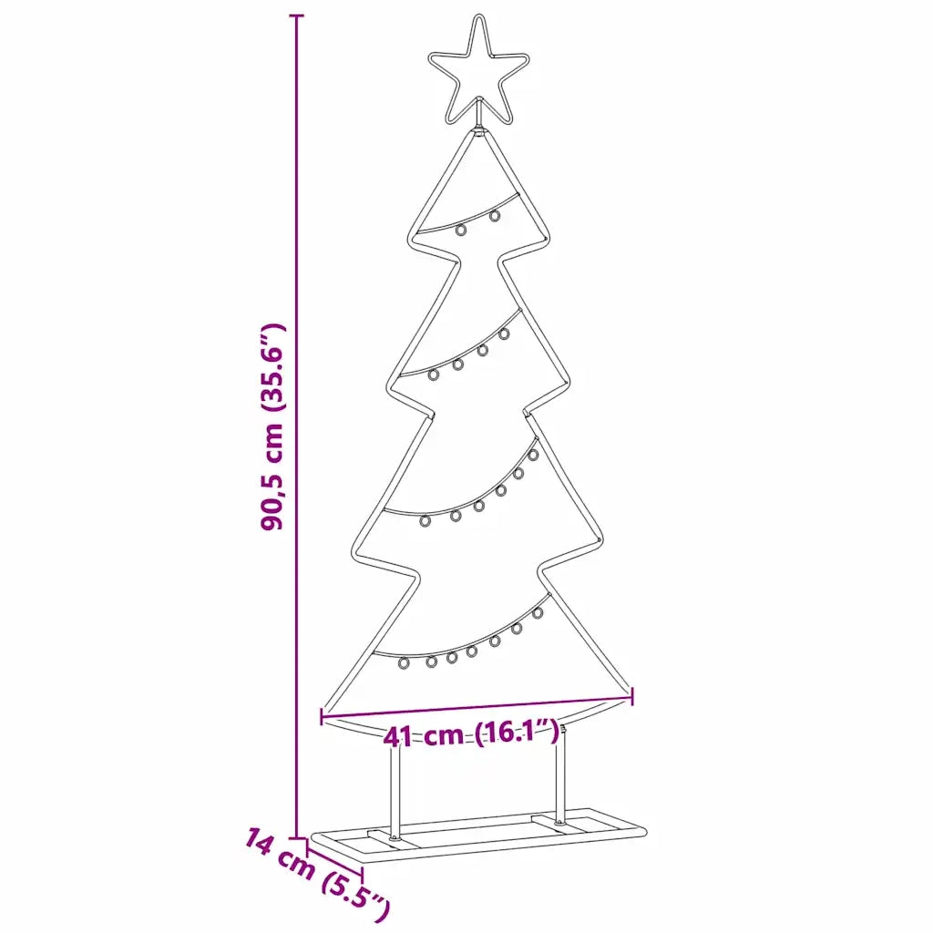 Albero di Natale in metallo con supporto Nero 90,5 cm Acciaio 42019187