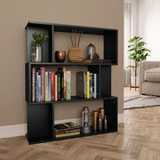 Libreria/Divisorio Nero 80x24x96 cm in Truciolato