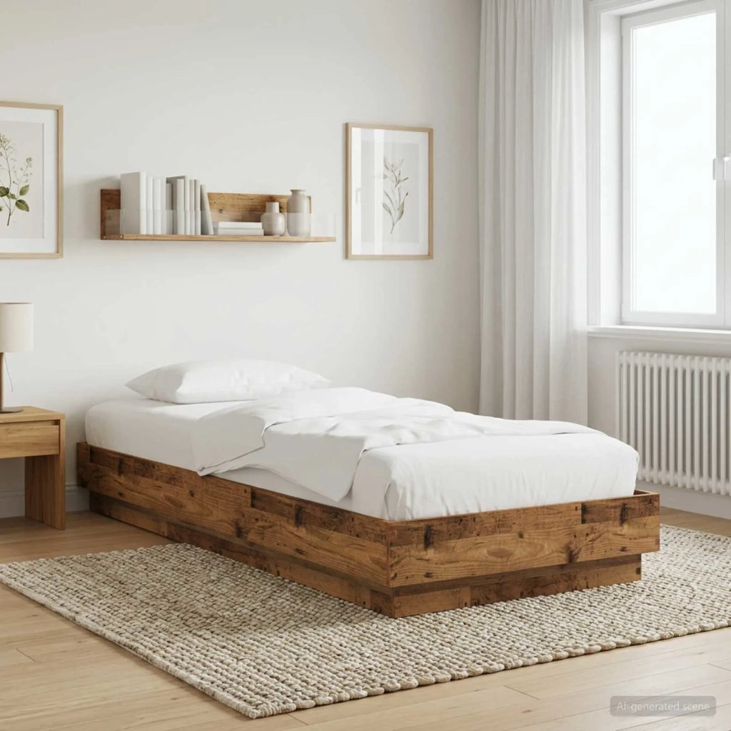 Struttura letto a pavimento Legno antico 80 x 200 cm 8009070