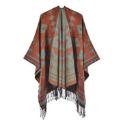 Nuovo scialle da donna in cashmere con spacco e nappe boh¨¦mien.