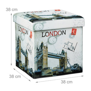 Sgabello pieghevole contenitore panca pieghevole 38 x 38 cm London multicolor 2013068