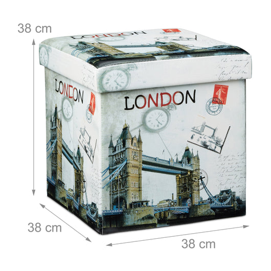 Sgabello pieghevole contenitore panca pieghevole 38 x 38 cm London multicolor 2013068