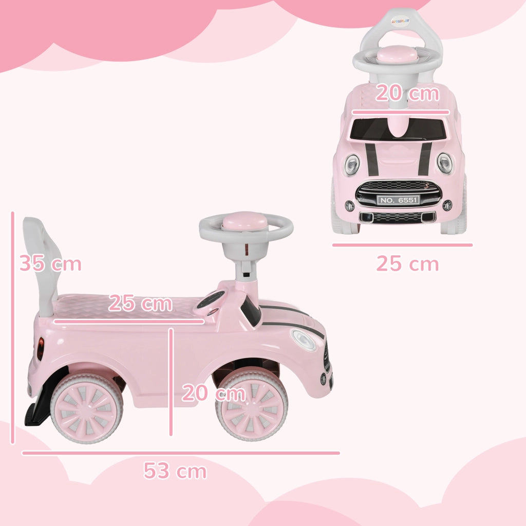 Auto Portagiochi con Volante e Clacson ¨C zephmum ¨C Rosa 53x25x35 cm